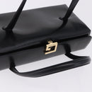 GUCCI Hand Bag Leather Outlet Black Gold 000 1448 0539 Auth 202950V-6