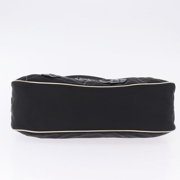 PRADA Shoulder Bag Nylon Black Silver Auth 202952V