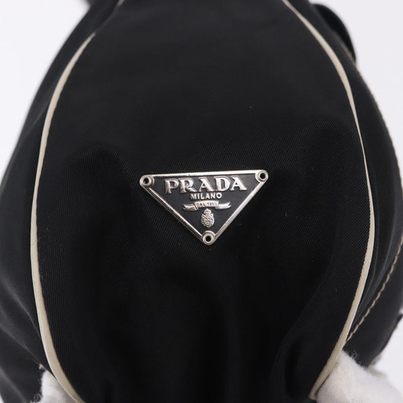 PRADA Shoulder Bag Nylon Black Silver Auth 202952V