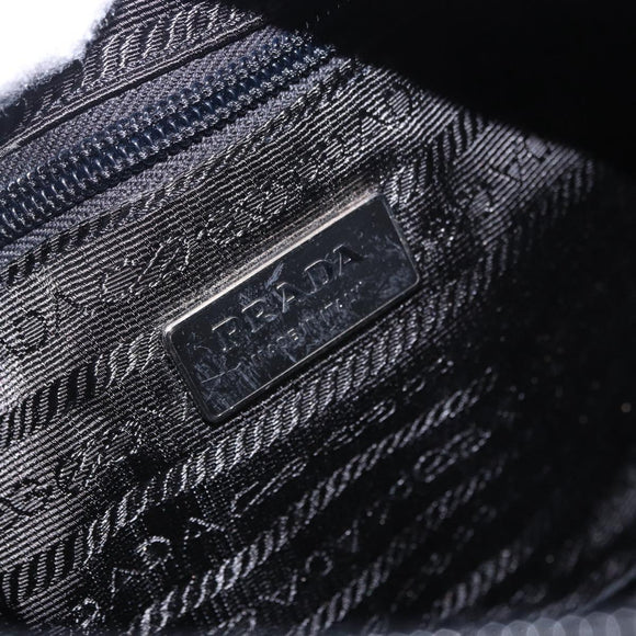 PRADA Shoulder Bag Nylon Black Silver Auth 202952V