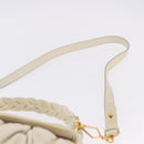 Miu Miu Matelasse Shoulder Bag Leather 2way White Gold Auth 202953V-11