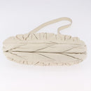 Miu Miu Matelasse Shoulder Bag Leather 2way White Gold Auth 202953V-12