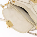 Miu Miu Matelasse Shoulder Bag Leather 2way White Gold Auth 202953V-19