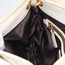 Miu Miu Matelasse Shoulder Bag Leather 2way White Gold Auth 202953V-23