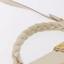 Miu Miu Matelasse Shoulder Bag Leather 2way White Gold Auth 202953V-9