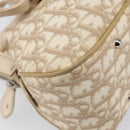 Christian Dior Trotter Canvas Romantic Hand Bag PVC Beige Silver Auth 202956-16