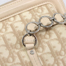 Christian Dior Trotter Canvas Romantic Hand Bag PVC Beige Silver Auth 202956-10