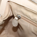 Christian Dior Trotter Canvas Romantic Hand Bag PVC Beige Silver Auth 202956-23