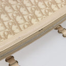 Christian Dior Trotter Canvas Romantic Hand Bag PVC Beige Silver Auth 202956-7