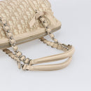 Christian Dior Trotter Canvas Romantic Hand Bag PVC Beige Silver Auth 202956-8