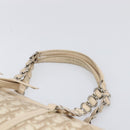 Christian Dior Trotter Canvas Romantic Hand Bag PVC Beige Silver Auth 202956-14