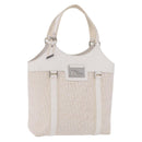 Christian Dior Trotter Canvas Hand Bag White Silver Auth 202957A-1