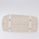 Christian Dior Trotter Canvas Hand Bag White Silver Auth 202957A-6