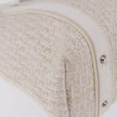 Christian Dior Trotter Canvas Hand Bag White Silver Auth 202957A-10
