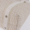 Christian Dior Trotter Canvas Hand Bag White Silver Auth 202957A-14