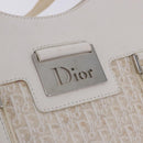 Christian Dior Trotter Canvas Hand Bag White Silver Auth 202957A-17