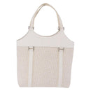 Christian Dior Trotter Canvas Hand Bag White Silver Auth 202957A-3
