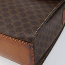 CELINE Macadam Canvas Circle Shoulder Bag PVC Leather Brown Gold Auth 202958-15