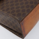 CELINE Macadam Canvas Circle Shoulder Bag PVC Leather Brown Gold Auth 202958-16