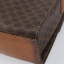 CELINE Macadam Canvas Circle Shoulder Bag PVC Leather Brown Gold Auth 202958-17