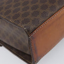 CELINE Macadam Canvas Circle Shoulder Bag PVC Leather Brown Gold Auth 202958-18