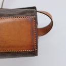 CELINE Macadam Canvas Circle Shoulder Bag PVC Leather Brown Gold Auth 202958-6