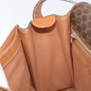 CELINE Macadam Canvas Circle Shoulder Bag PVC Leather Brown Gold Auth 202958-22