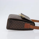 CELINE Macadam Canvas Circle Shoulder Bag PVC Leather Brown Gold Auth 202958-3