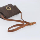 CELINE Macadam Canvas Circle Shoulder Bag PVC Leather Brown Gold Auth 202958-8