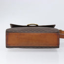 CELINE Macadam Canvas Circle Shoulder Bag PVC Leather Brown Gold Auth 202958-5