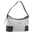 LOEWE Shoulder Bag Suede Light Blue Silver Auth 202960A-1