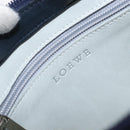 LOEWE Shoulder Bag Suede Light Blue Silver Auth 202960A-21