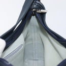 LOEWE Shoulder Bag Suede Light Blue Silver Auth 202960A-22