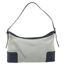 LOEWE Shoulder Bag Suede Light Blue Silver Auth 202960A-2