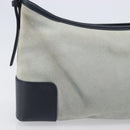 LOEWE Shoulder Bag Suede Light Blue Silver Auth 202960A-3