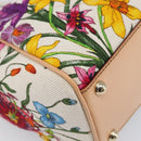 GUCCI New Jackie Flora Shoulder Bag Canvas Multicolor Gold 145819 Auth 202962V-11