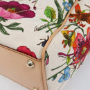 GUCCI New Jackie Flora Shoulder Bag Canvas Multicolor Gold 145819 Auth 202962V-12