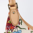 GUCCI New Jackie Flora Shoulder Bag Canvas Multicolor Gold 145819 Auth 202962V-16