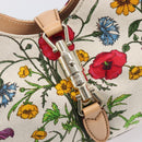 GUCCI New Jackie Flora Shoulder Bag Canvas Multicolor Gold 145819 Auth 202962V-17