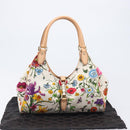 GUCCI New Jackie Flora Shoulder Bag Canvas Multicolor Gold 145819 Auth 202962V-26