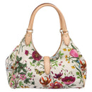 GUCCI New Jackie Flora Shoulder Bag Canvas Multicolor Gold 145819 Auth 202962V-3