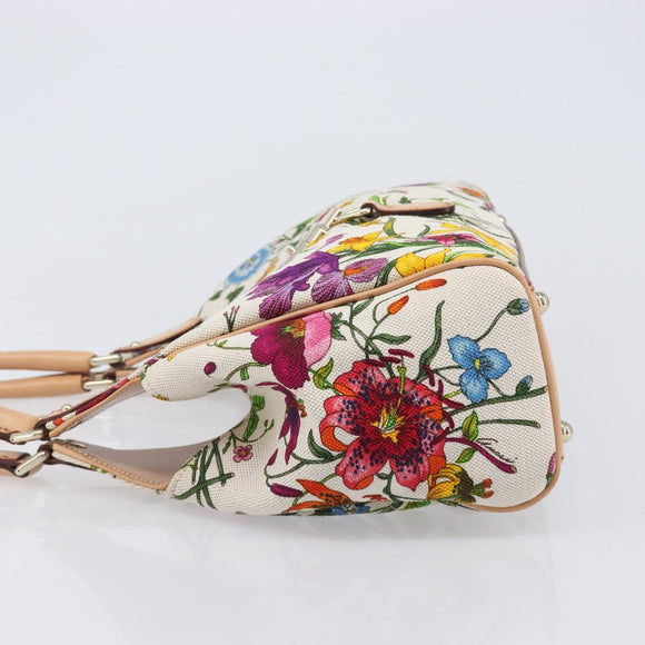 GUCCI New Jackie Flora Shoulder Bag Canvas Multicolor Gold 145819 Auth 202962V
