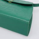 SAINT LAURENT Shoulder Bag Leather Green Gold Tone Auth 202964-14