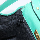 SAINT LAURENT Shoulder Bag Leather Green Gold Tone Auth 202964-21