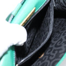 SAINT LAURENT Shoulder Bag Leather Green Gold Tone Auth 202964-22