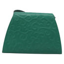 SAINT LAURENT Shoulder Bag Leather Green Gold Tone Auth 202964-2