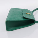 SAINT LAURENT Shoulder Bag Leather Green Gold Tone Auth 202964-4