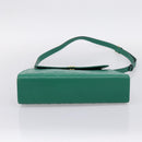 SAINT LAURENT Shoulder Bag Leather Green Gold Tone Auth 202964-5