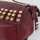 PRADA Shoulder Bag Safiano Leather Bordeaux Gold Auth 202965V-9