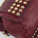 PRADA Shoulder Bag Safiano Leather Bordeaux Gold Auth 202965V-15